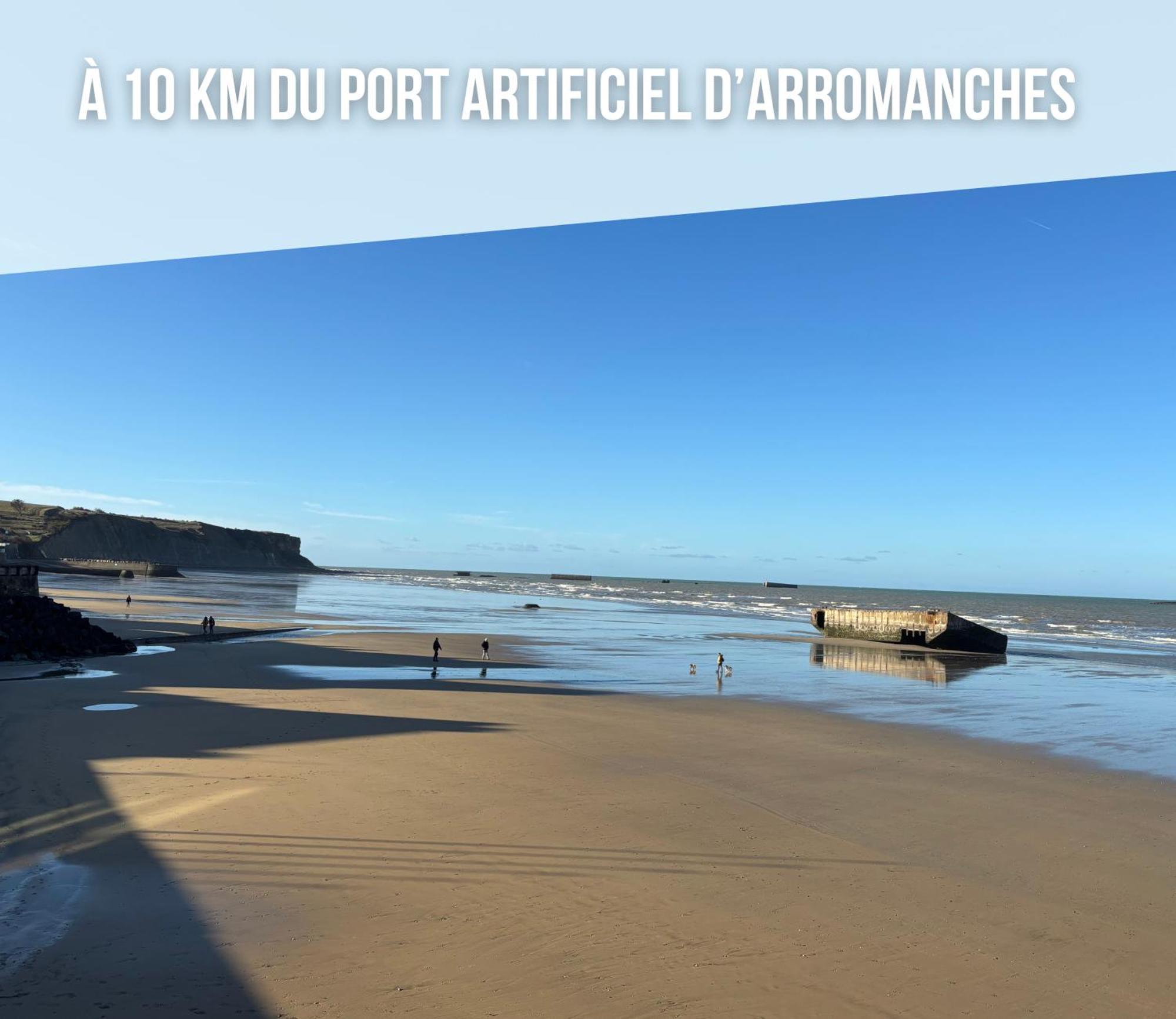 Maison De Campagne Lumineuse Spacieuse Dans Impasse Au Calme A Proximite D'Un Chateau Deux Verandas Grand Jardin Cabane Pour Velos, Pres Port En Bessin Et Bayeux, Proche Plages Du Debarquement Commes 外观 照片